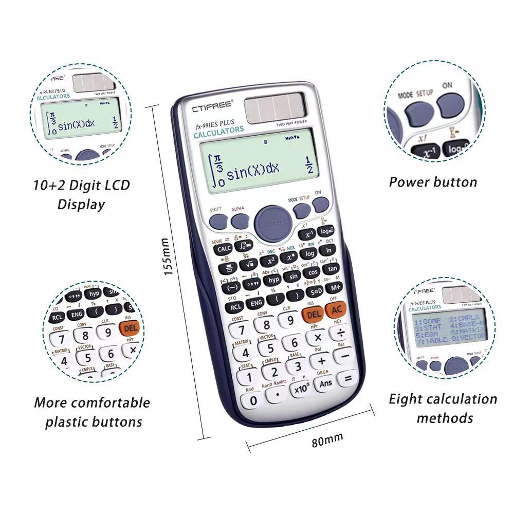

991ESPLUS Scientific Calculator with Equation Solving for Exams – Customizable Logo