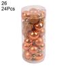 24 Stück 3 cm große Kunststoff-Weihnachtsbaumkugeln für Zuhause, Party, hängende Ornamente