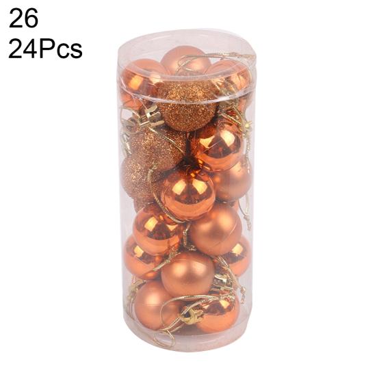 24 Stück 3 cm große Kunststoff-Weihnachtsbaumkugeln für Zuhause, Party, hängende Ornamente