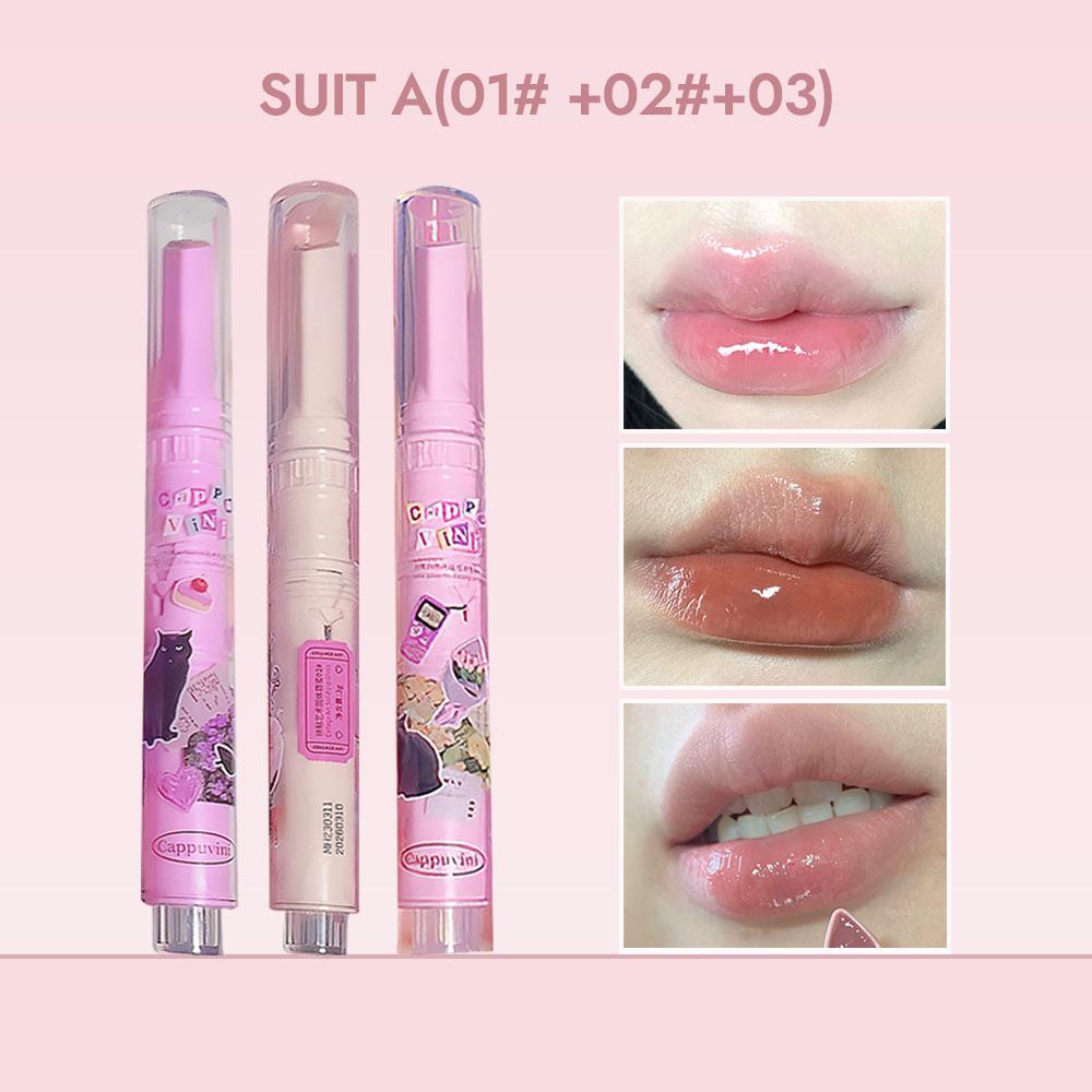 

CAPPUVINI Розовый блеск для губ Love Heart Пухлые розовые губы Высокая цветопередача 6 цветов Помада в форме сердца