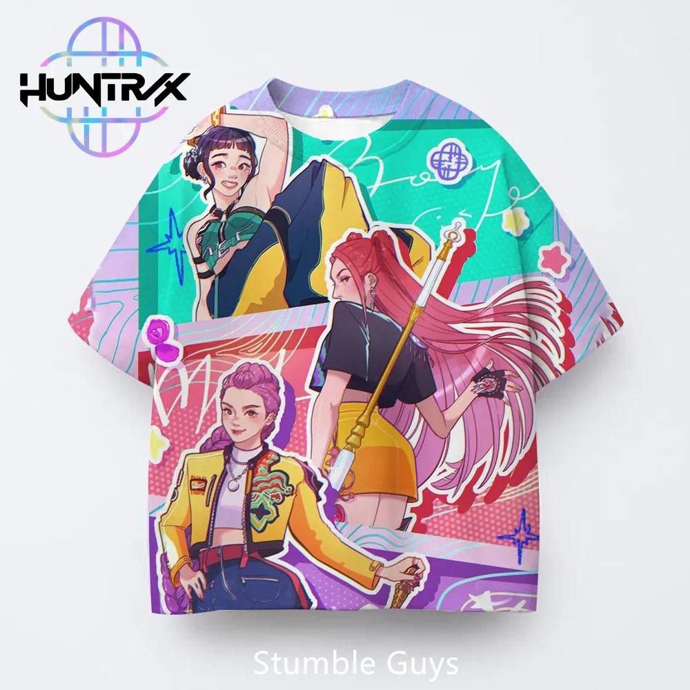 Kpop Demon Hunters Harajuku 3D Print Sports Quick-dry Breathable Boy Girl T-shirt Street Hip-hop Fashion Children Short-sleeve