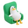 Cute Duck Figurine 3D Printed Duck on Chair Collectible Statue for Shelf Home Office Desk Decoration