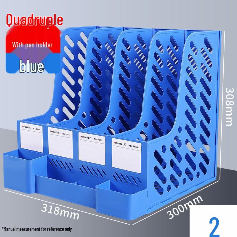 Four-Layer File Holder Organizer with Dividers for Office Supplies