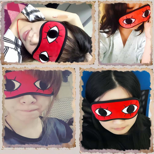 Bookwarm Eye Mask, Funny, Compatible with Gintama Okita Eye Mask and Eyepatch, Costume Accessory, Red and Black, Sleep Mask, Lightweight, Light Blocki