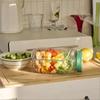 Creative Fruit and Vegetable Salad Jar with Side Opening Lid, Dry Wet Separation Salad Box for Freshness and Portability