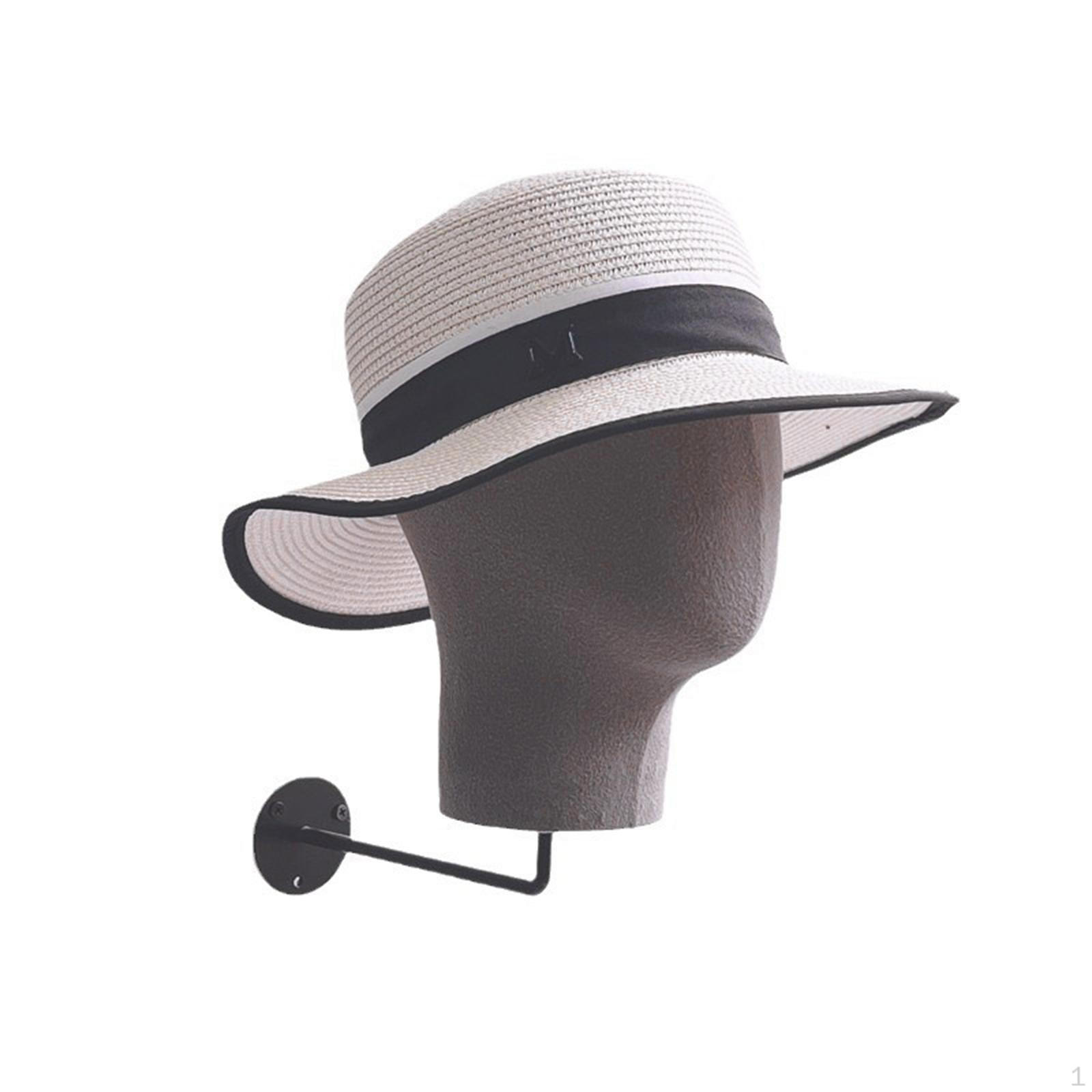 Mannequin Head Model Hat Rack Wig Display Durable Stand Wall Mounted for Hats