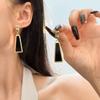 New Popular High-end Light Luxury Geometric Earrings Niche Simple Black Versatile Stud Earrings Pendant Women