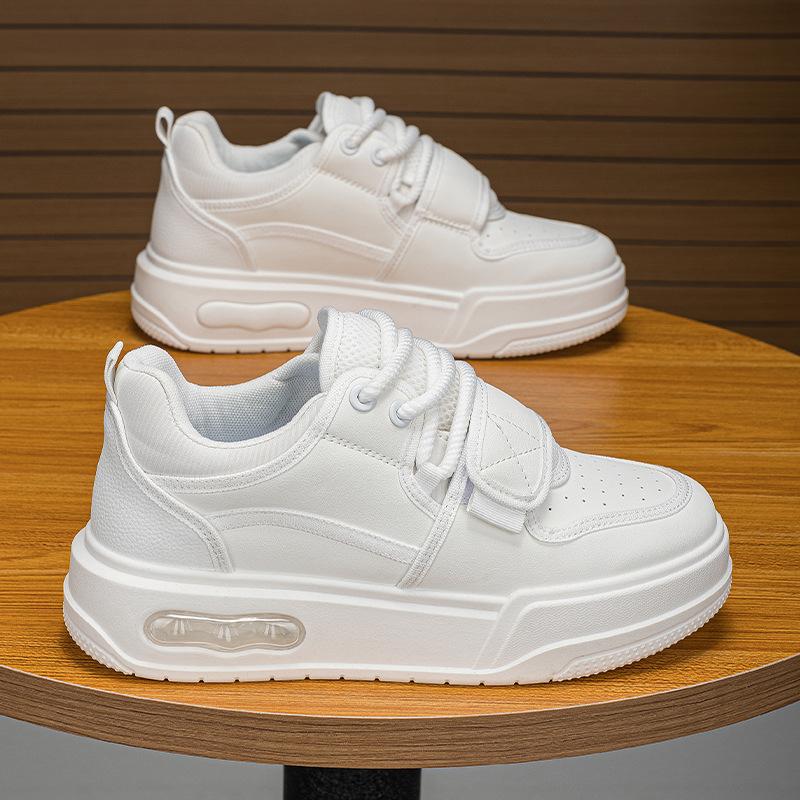 

Новые универсальные белые туфли 2025 года, повседневная мужская обувь мятного цвета, красивая толстая подошва, повышающая повседневную универсальную тенденцию 39 белый