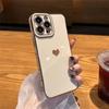 Custodia per telefono a forma di cuore d'amore placcata per Iphone 14 13 11 12 Pro Max Xs Max Xr 14 Plus Morbida Antiurto Placcatura Copertura Bumper Viola