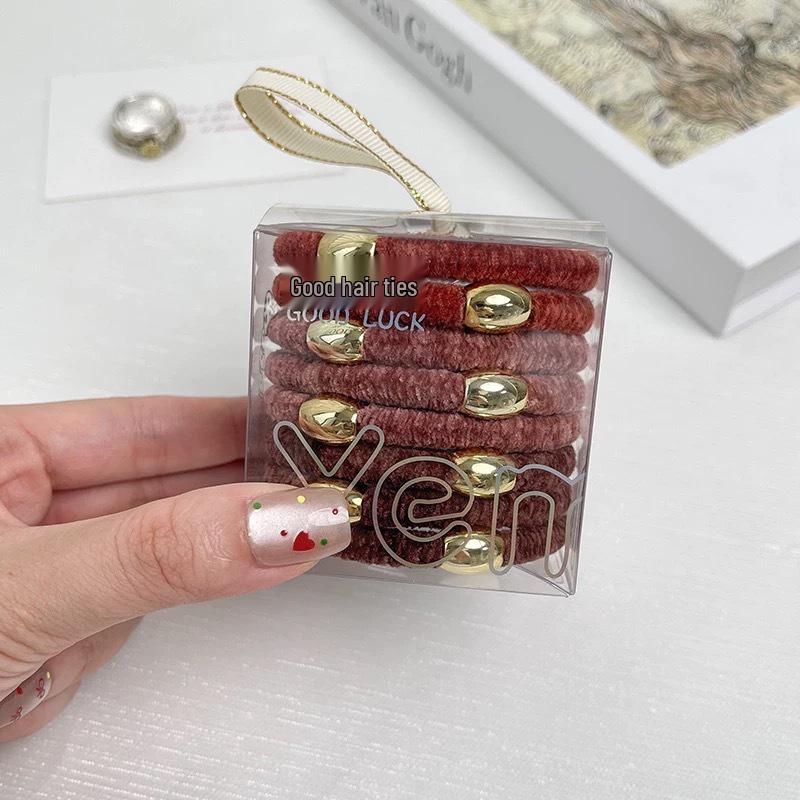 Velvet Mixed Color Braided Hair Ties: High Elasticity Hair Scrunchies for Stylish Buns and Commute-Friendly Accessories