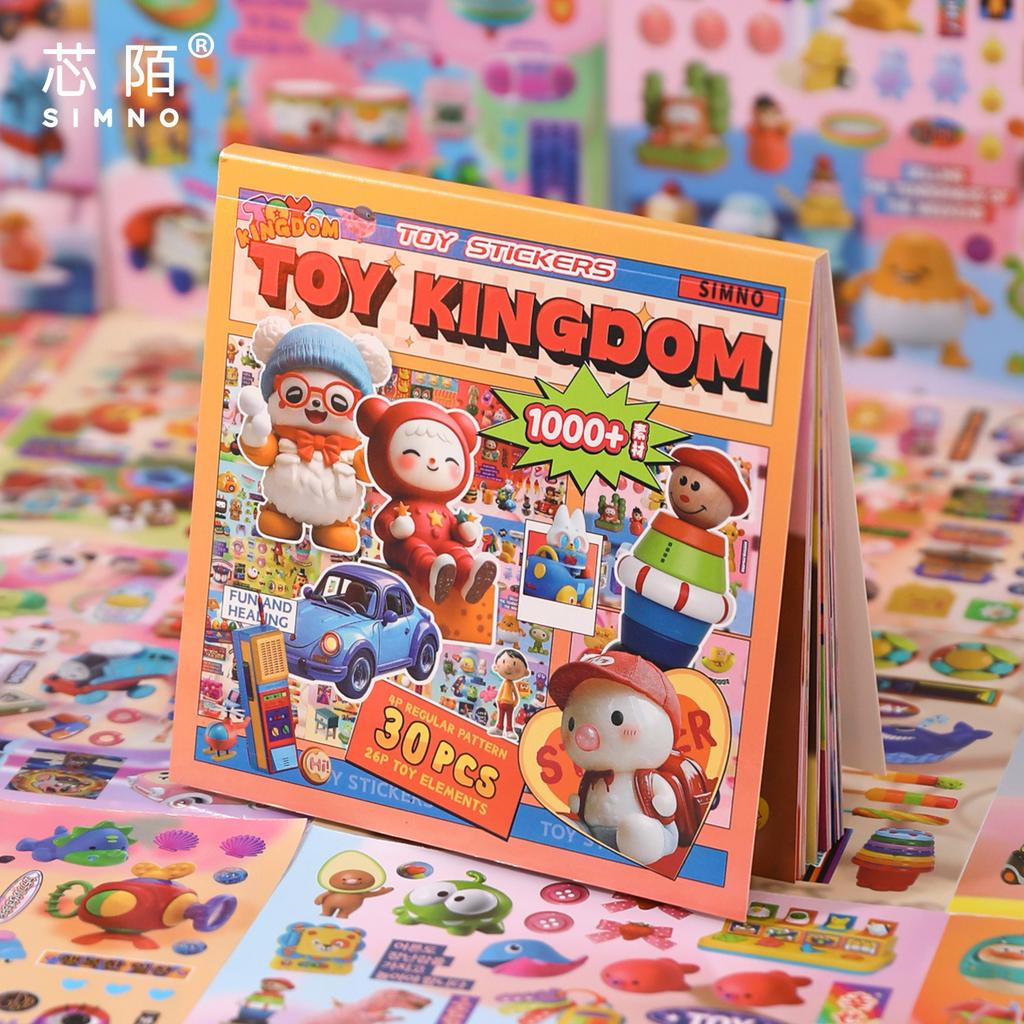 30pcs Sticker Books for Child Cute Decorative Sticker Book Journal Phone Sticker Kids Gift School Stationery