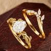 Luxury European and American Ins Jewelry, Wheat Ear Gold Ring, Niche Light Luxury High-end Zircon Ring