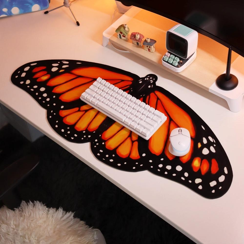 

Decoration Butterfly Shape Butterfly Deskmat Wear-resistant Anti Slip Laptop Desk Mat Desk Protector Office 30-60cm жёлтый