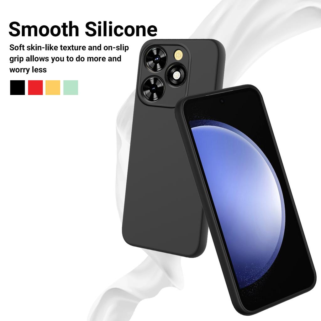 For TECNO Spark 20 Pro Case Slim-Fit Liquid Silicone Lined Soft Fiber Phone Guard Cover