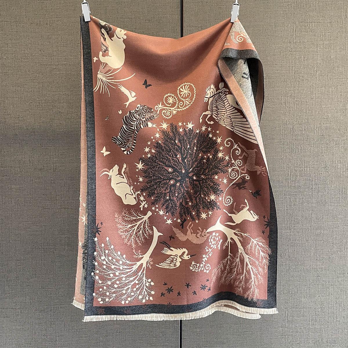 

Осень и зима имитация кашемира персонализированный ретро принт животные и растения шарф женский модный теплый шарф модная верхняя шаль 190*65cm