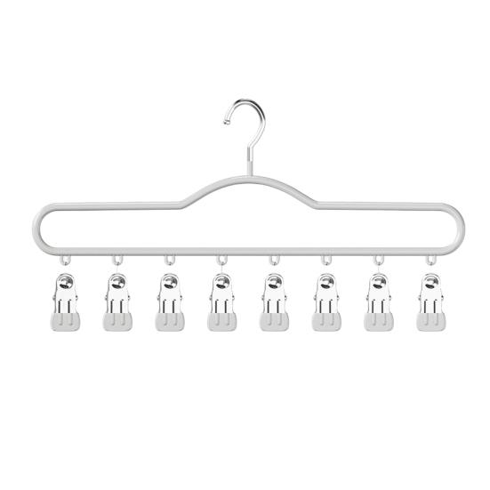 1/2/3Pcs Coat Hanger with 8 Clips Multi-Function Storage Hanger Space-Saving Hanging Wardrobe Organizer Jeans Skirts Scarves Belts Towels Accessories