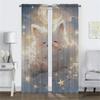Cute Cartoon Cat Curtains for Living Room Curtain for Room 2 Panel Shades Halloween Decoration Partition Home Interior Curtains