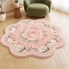 Flower Pattern Carpets for Living Room Fluffy Soft Pink Rug French Style Bedroom Decor Pink Carpet Thick Plush Bedside Floor Mat