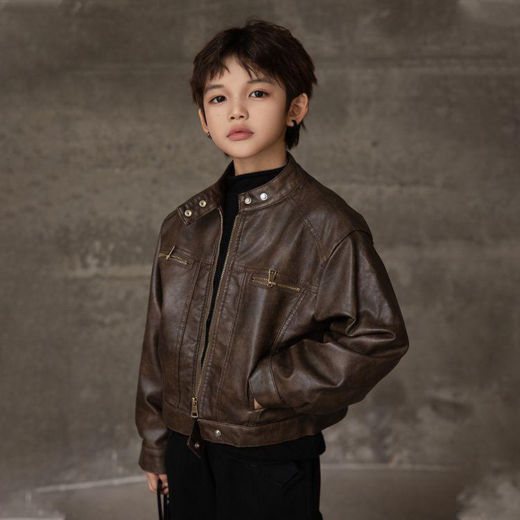 2025 Kleinkind Lederjacke im koreanischen Stil - Modische Oberbekleidung für Frühling und Herbst für Jungen und Mädchen