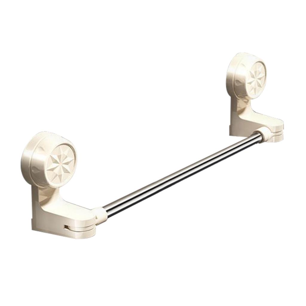 Stainless Steel Suction Cup Double Rod Towel Rack Damage-Free Wall Mounted Double Bar Bath Towel Rack For Wet Dry Towels