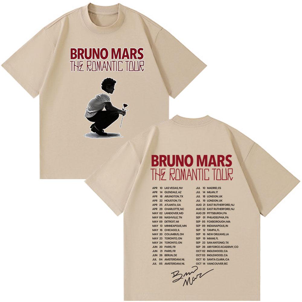 

Rapper Bruno Mars Album 2026 Tour Print Tshirt Man Woman Vintage Tshirt Short Sleeve Cotton Casual Gothic Harajuku Tshirts M