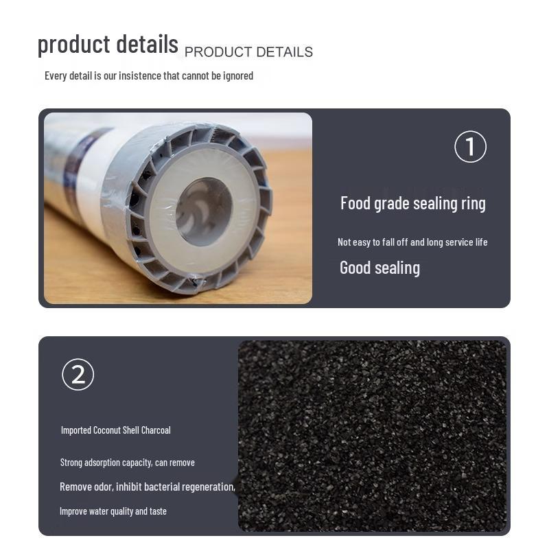10" Granular Activated Carbon Water Purifier Filter Element - 1100 Iodine Value, UDF Core.