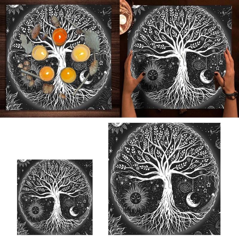 Altar Cloth Tarot Mat Table Cloth Witchcraft Square Alter Wiccan Spiritual Alter Cloth Life Tree 50x50cm/75x75cm