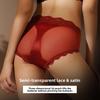 2 Pieces Ladies Spring and Summer Sweet Sexy Lace Breathable Mini Belly Lift Hip Triangle Briefs