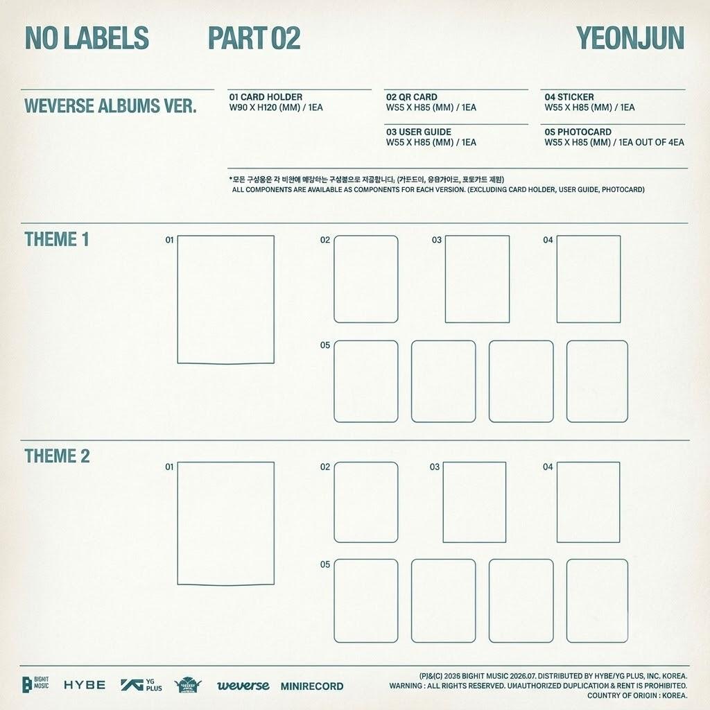[Pre-Order]TOMORROW X TOGETHER 'NO LABELS: PART 02 (Weverse Albums Ver.)' (Set)