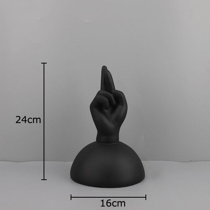 Black Gesture Statue Abstract Artwork Ornaments Desk Decoration Creative Gesture Sculpture Resin Crafts Room Aesthetic Decor