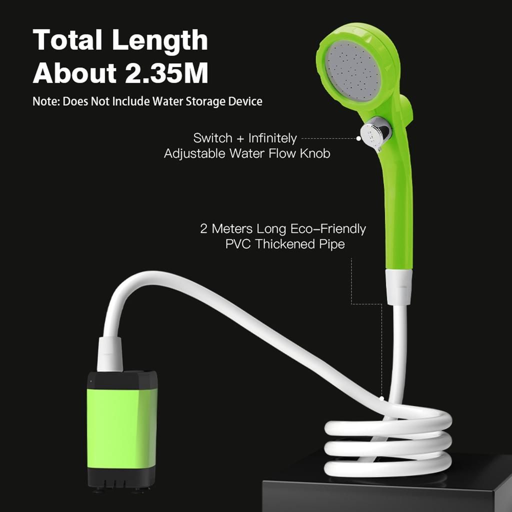 Camping Shower Pump RV Outdoor Shower Kit Camp Shower Intelligent Digital Display Adjustable Shower