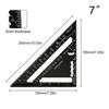 Aluminum Alloy Triangle Ruler for Woodworking, Circular Saw Ruler with Cutting Guide, Measuring Tool, 90 Degree Square, 45 Degree Square, Scribing Too
