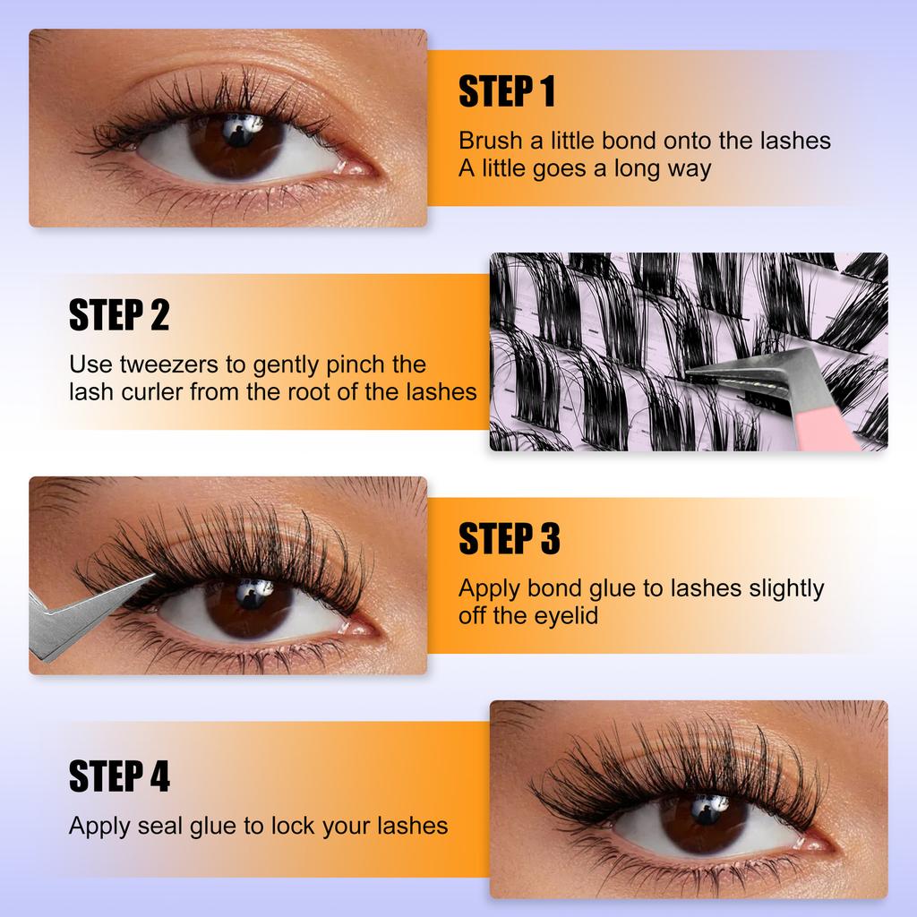 168 Clusters Fluffy Fox Eye Wispy Individual False Eyelashes - 12-18mm D Curl Segmented DIY Cluster Lashes for Natural & Dramatic Look