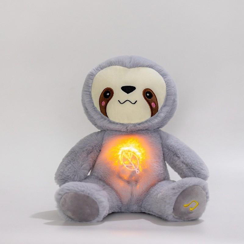 Artificial Cute Breathing Sloth Plush Toy Glow With Music Koala Gift Children
