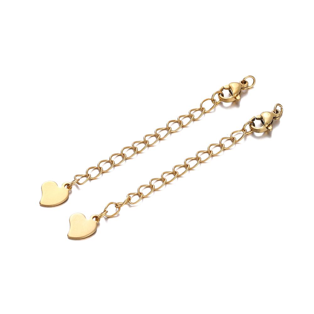 10pcs Stainless Steel Extension Extended Tail Chains Lobster Clasps Connectors DIY Jewelry Making Findings Bracelet Necklaces