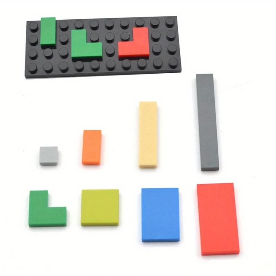 150Pcs Bulk Smooth Flat Plate Building Blocks 1x1 1x2 1x6 Dots Thin Tile Bricks Kids Toy Mixed Particle Compatible