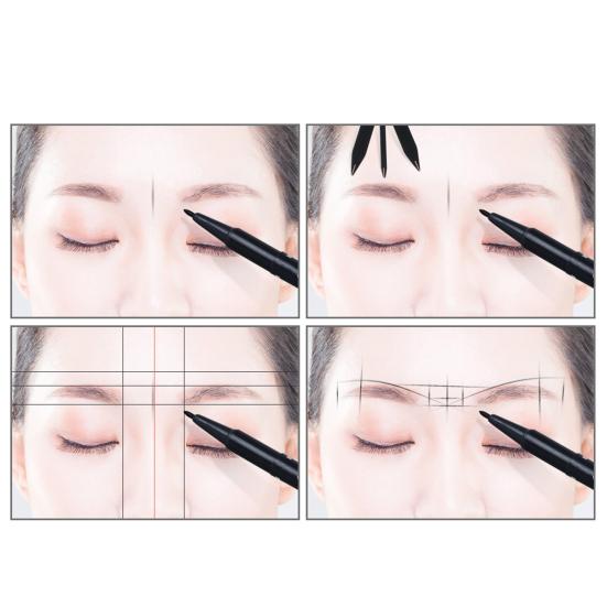 Eyebrow Ruler Easy To Operate Simple Convenient Durable Precise Positioning Measurement Symmetry Metal Compass Measuring Eyebrow Ruler for Beginner