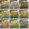 Chinese Style Mountain and River Print Decorative Pillowcase Bedroom Living Room Square Cushion Pillowcase
