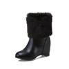 Fashion Big Size 33-43 Ladies Height Lncreasing Fur Ankle Boots Daily Concise Boots Women High Heels Shoes Woman Winter Botas Mujer33-43