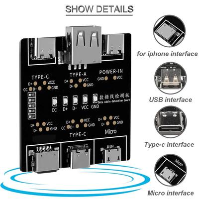 1-3Pcs DT3 USB Tester Data Cable Detection Board for IOS Android Micro Type-C Short Circuit on-Off Switching Test Board Tool