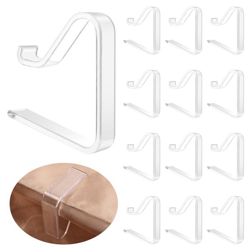 A44Z-12 Pieces Transparent Tablecloth Clips, Table Cloth Clips,Windproof Table Cover Holder Clamps.Table Cloth Holder