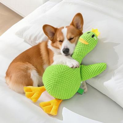 Yousheng Stoffenten-Hundespielzeug Quietschendes Plüsch-Enten-Hunde-Kauspielzeug Interaktives Welpen-Zahneinspielzeug Hunde-Kuschelspielzeug für Tauziehen Angstlinderung