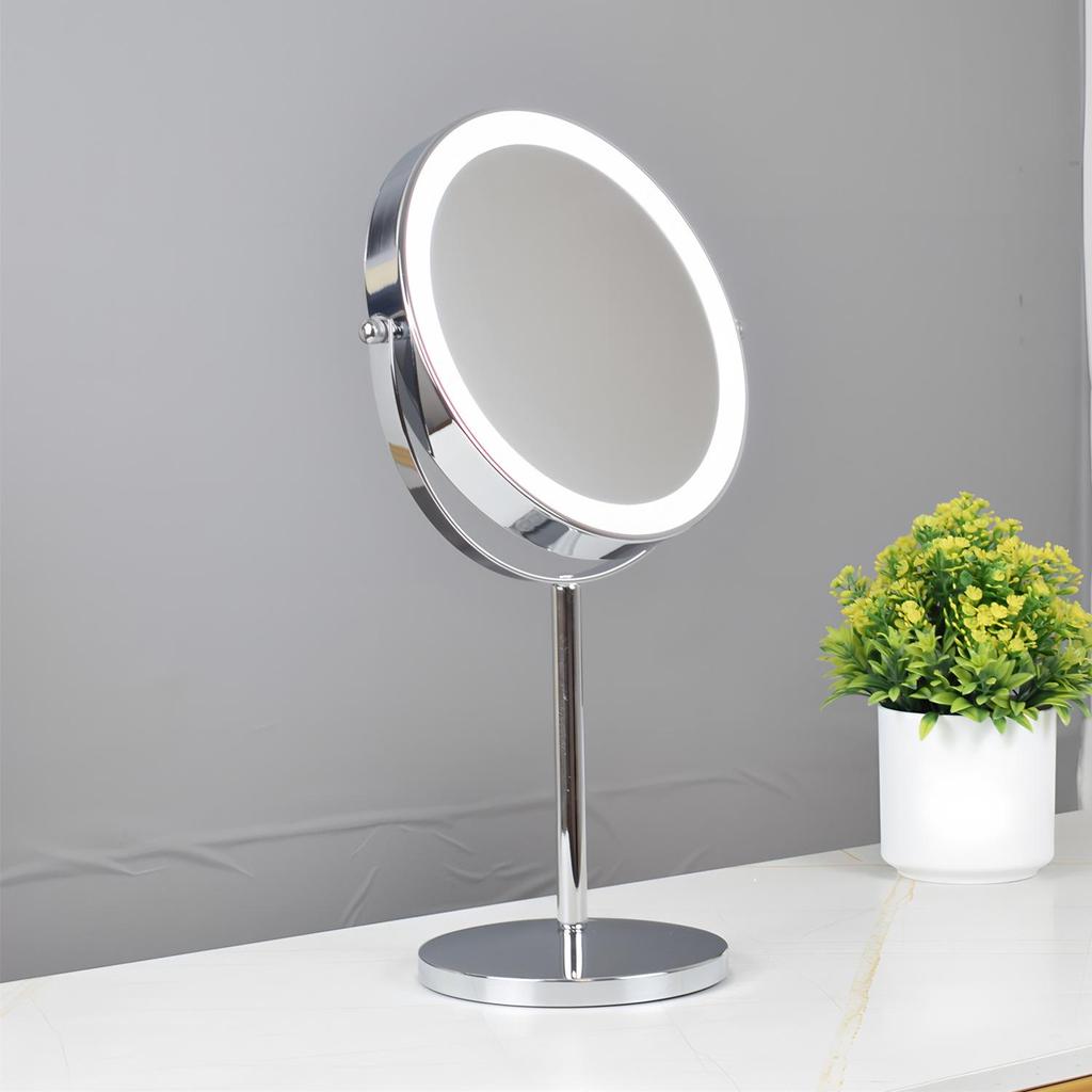 Grote Dubbelzijdige LED Make-up Spiegel met Vergrootglas en Vullicht voor Kaptafel of Bureau