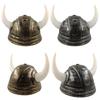 Viking Horn Helmet Ancient Roman Warrior Hat Norse Warrior Costume Hat Plastic Helmet for Halloween & Cosplay