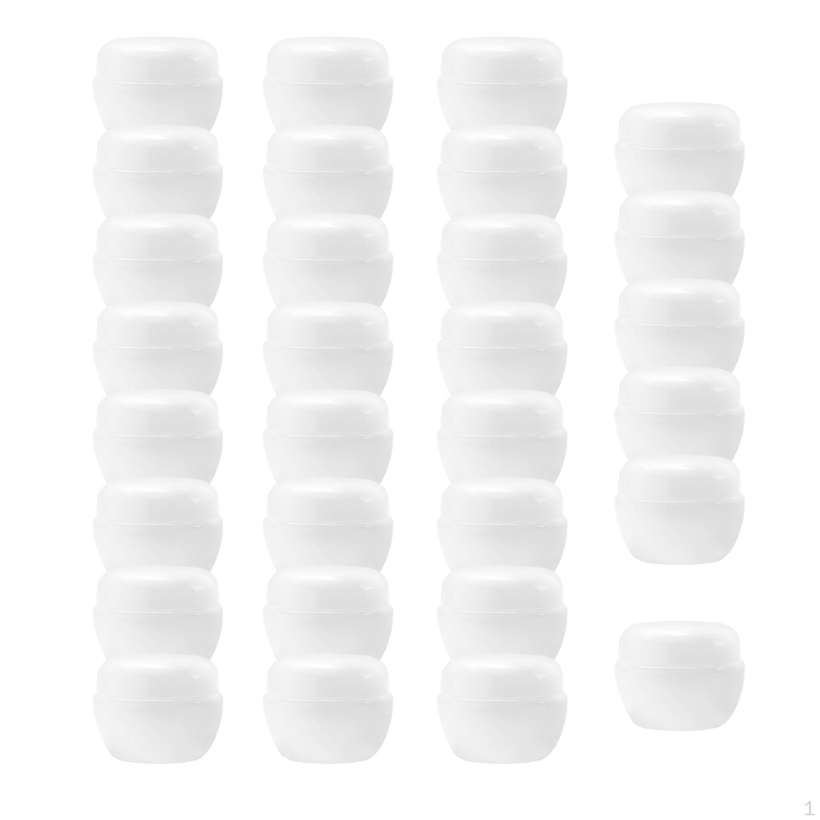 30 Cosmetic Jars, Refillable Empty Small 10G Mini Portable for Lip Samples, Lotions, Eye Cream White