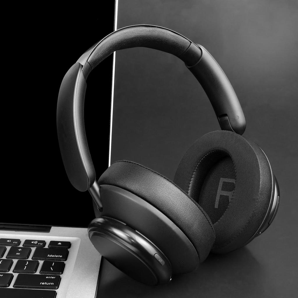 SOULWIT Cooling Gel Ear Pads for Anker Soundcore Space Q45 Headset, Replacement Ear Cushions, Comfortable Foam Ear Cups, Cooling Earmuffs, Black