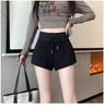 Women's Gray High-Waist A-Line Sports Shorts - 2025 Summer Petite Slit Casual Hot Pants