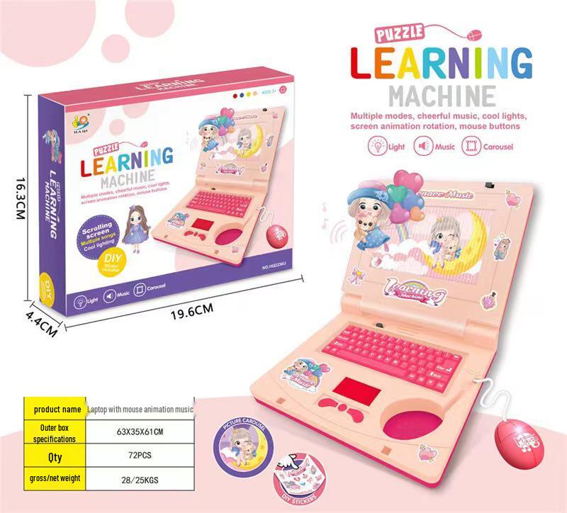 

Children s Educational Mini Laptop Toy with Light & Music