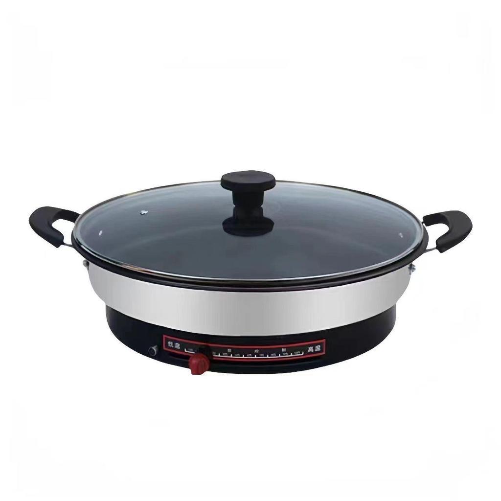 Extra Thick Stainless Steel Electric Non-Stick Frying Pan & Pancake Maker - Deep, Enlarged, Single-Sided, Flat Bottom, New Model for Home Use