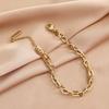 Gold Plated Stainless Steel Double Layer Paperclip Chain Bracelet